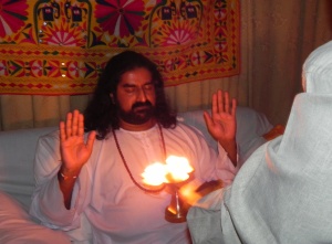 Baba performing Arati on Mohanji, BTW Muscat, Dec 16th - Copy