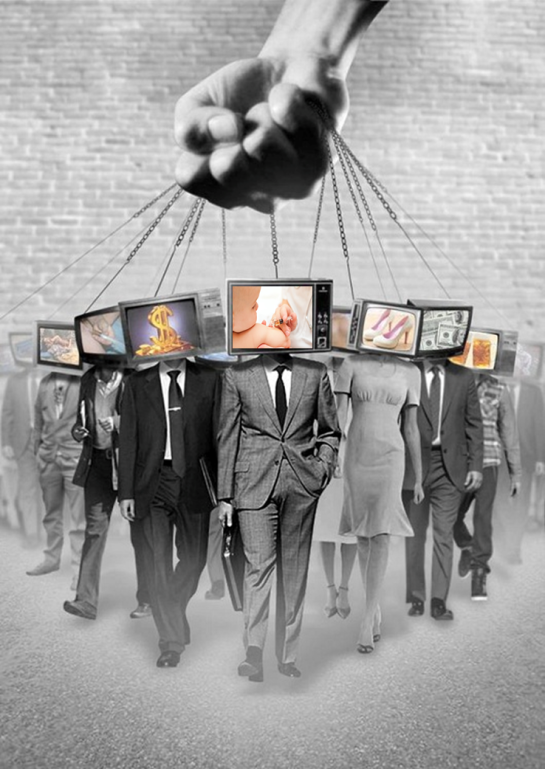 Today, the media sells emotions, sleaze, and insignificant material. People are force fed with emotions through sundry programs.