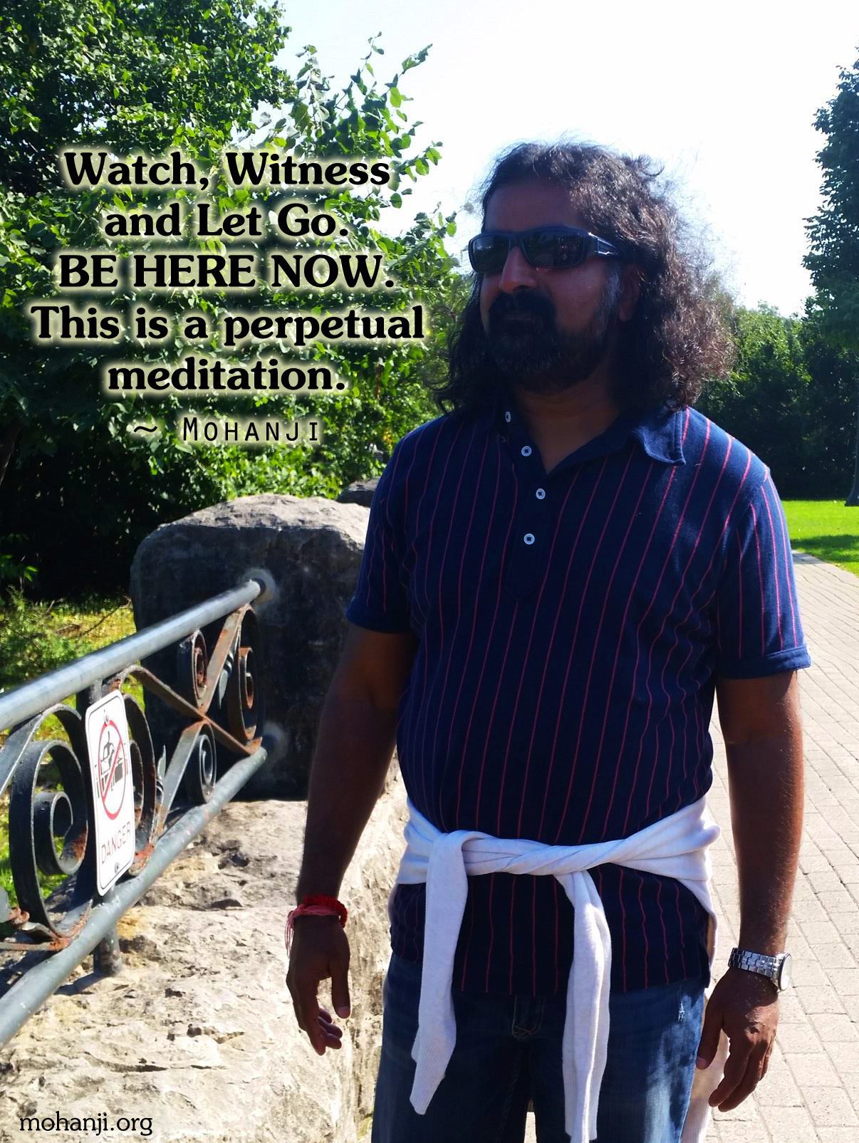 Mohanji quote - Watch witness and let go
