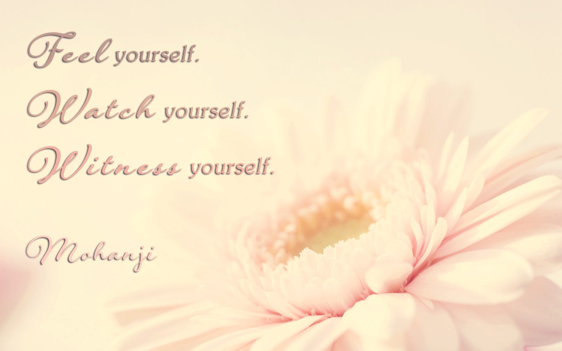 Mohanji quote - Feel yourself watch yourself witness