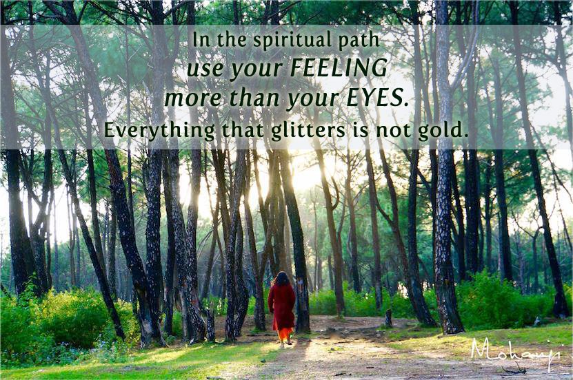 Mohanji quote - In the spiritual path use feeling more than eyes