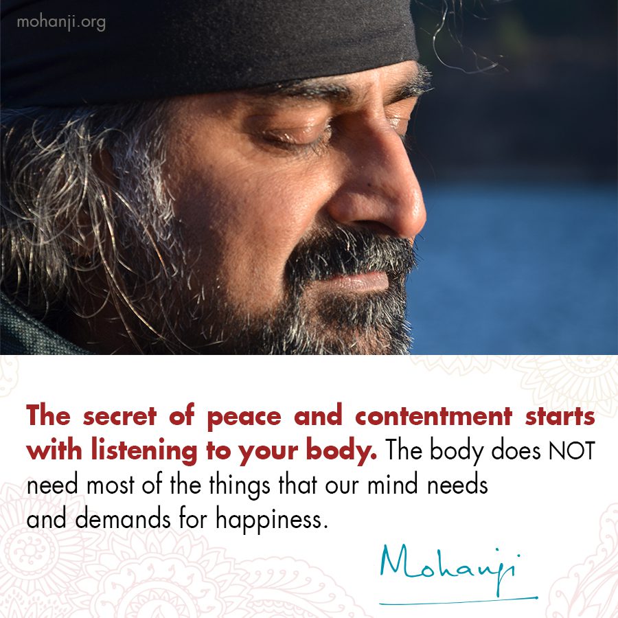 Mohanji quote - The seret to peace