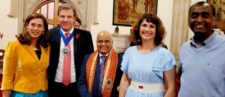 Devi Mohan represents Mohanji Foundation and ACT Foundation at Lord Mayor’s  Diwali celebrations, Guildhall