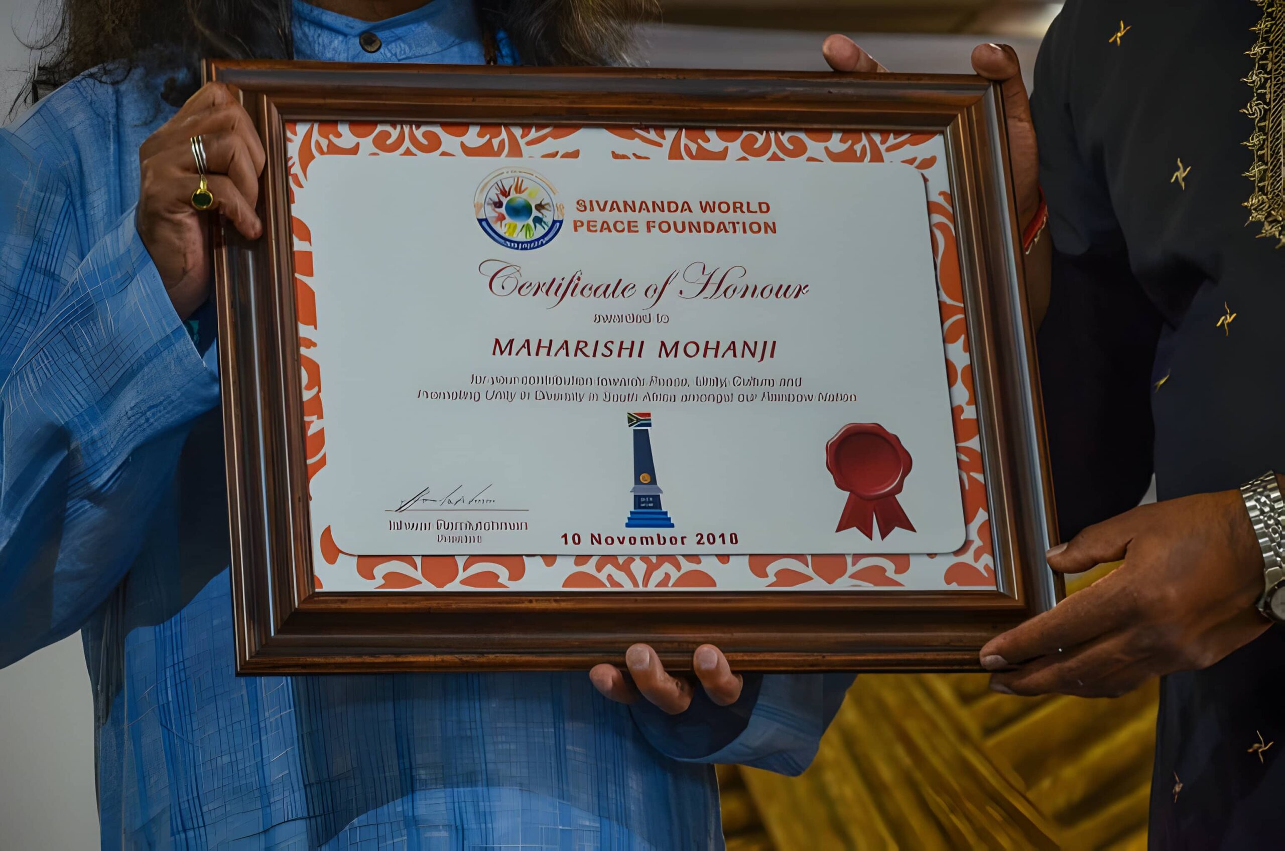Sivananda World Peace Award (Nov-2018)
