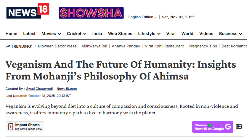 Mohanji Veganism Philosophy of Ahimsa